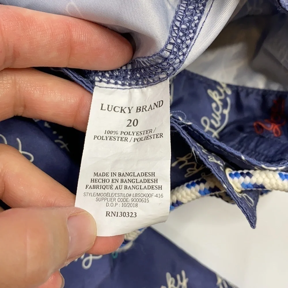 Lucky Brand Blue Swim Trunks Size 20